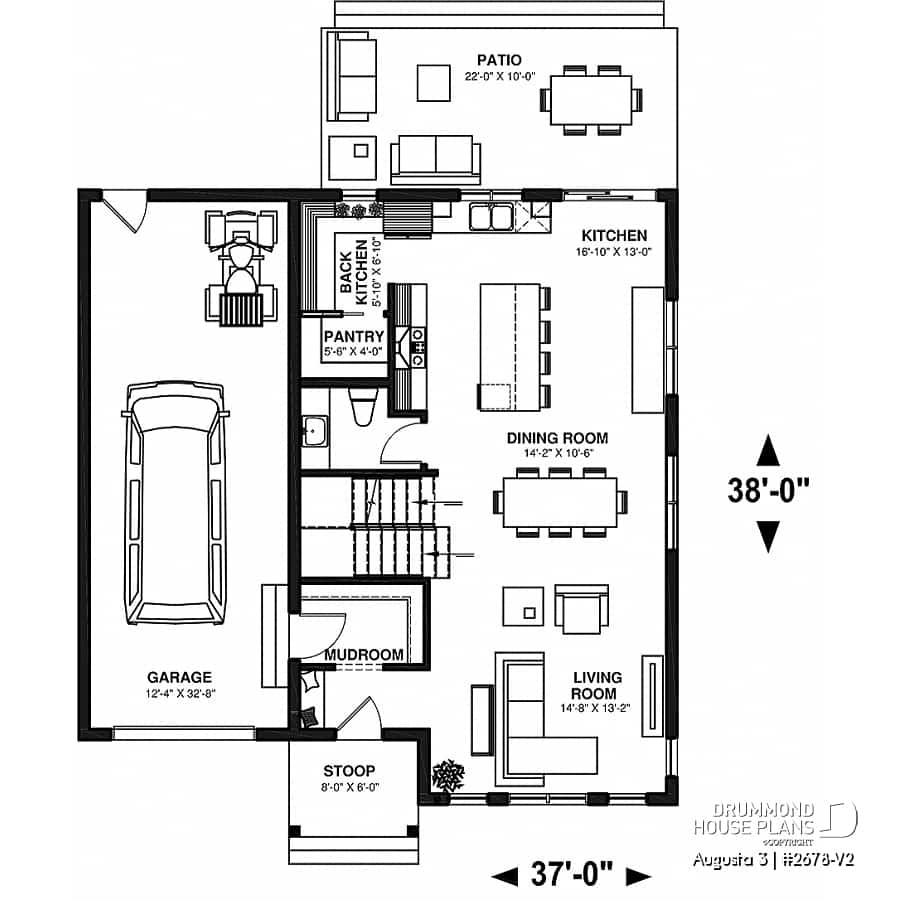House Plan 3 Bedrooms 2 5 Bathrooms Garage 2678 V2 Drummond House Plans House Plan 3 Bedrooms 2 5 Bathrooms Garage 2678 V2 Drummond House Plans