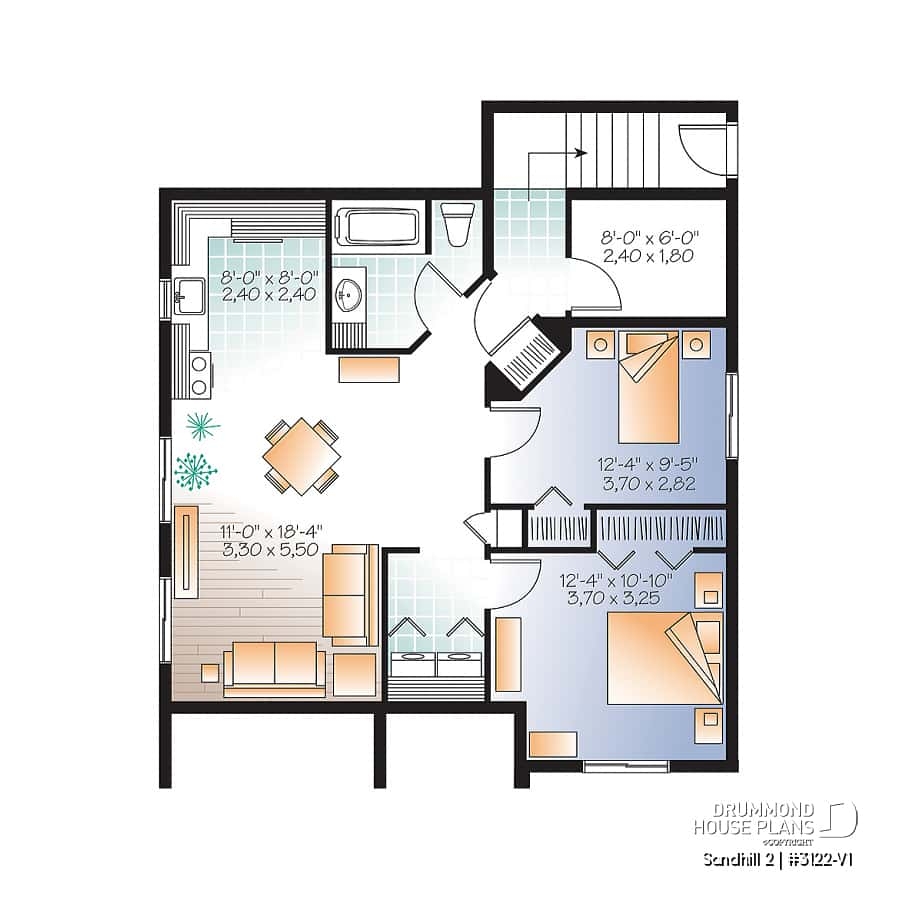 House Plan 4 Bedrooms 2 Bathrooms 3122 V1 Drummond House Plans House Plan 4 Bedrooms 2 Bathrooms 3122 V1 Drummond House Plans