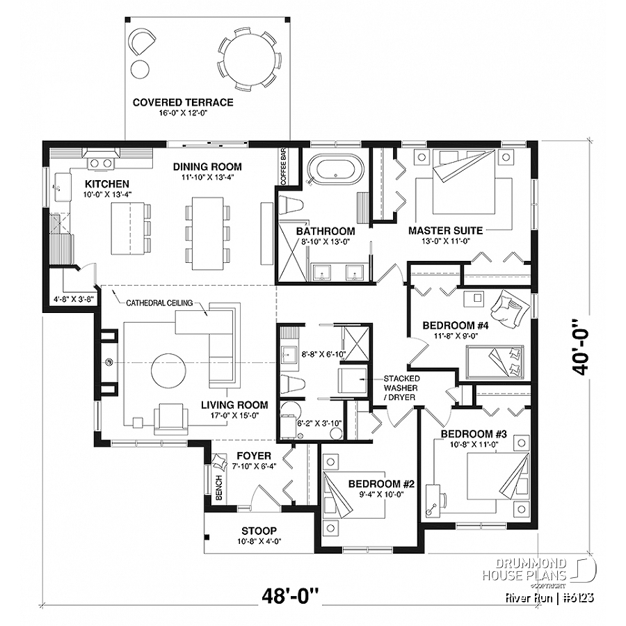 2 Bedroom Open Concept House Plans
