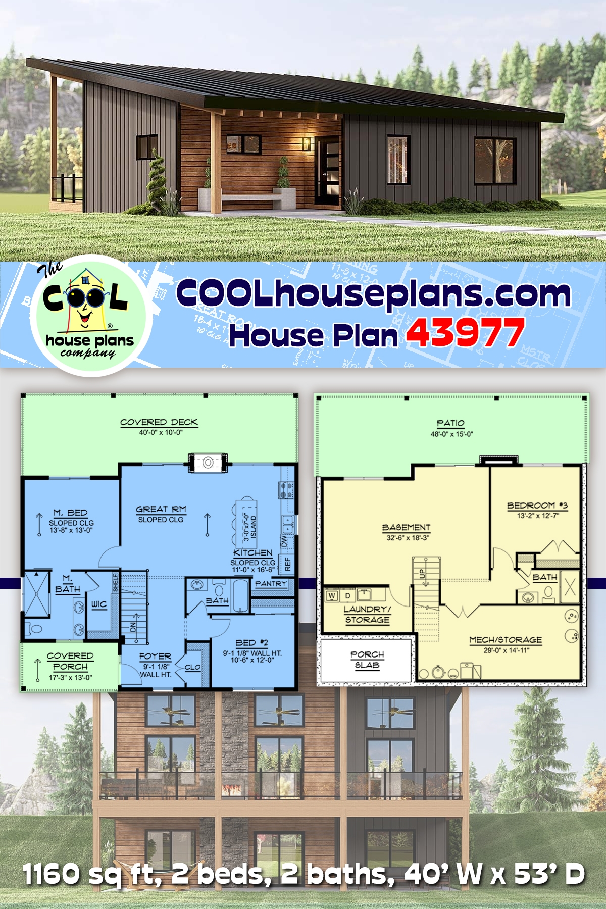 Contemporary 1 Bedroom House Plans