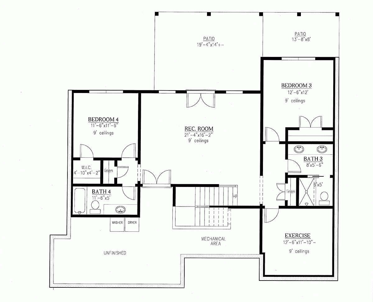 4 Bedroom 1 Level House Plans 4 Bedroom 1 Level House Plans