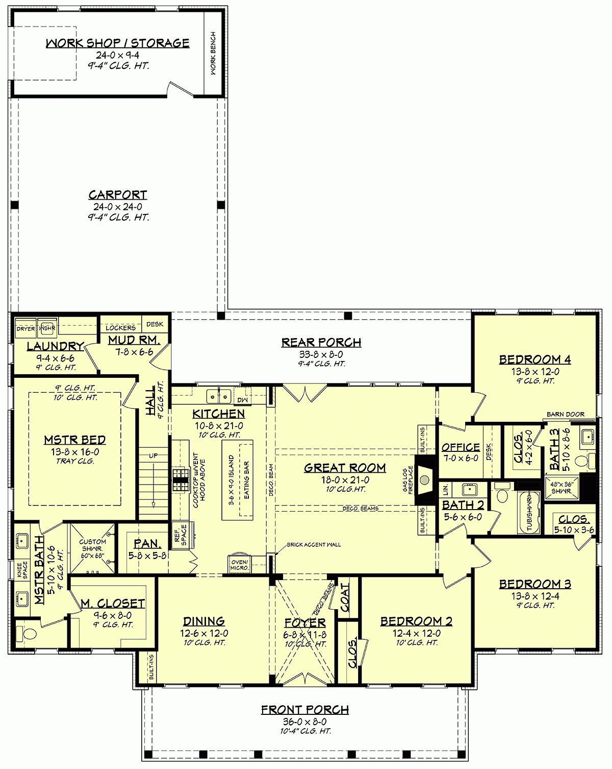 House Plan 56710 Traditional Style With 2390 Sq Ft 4 Bed 3 Ba House Plan 56710 Traditional Style With 2390 Sq Ft 4 Bed 3 Ba