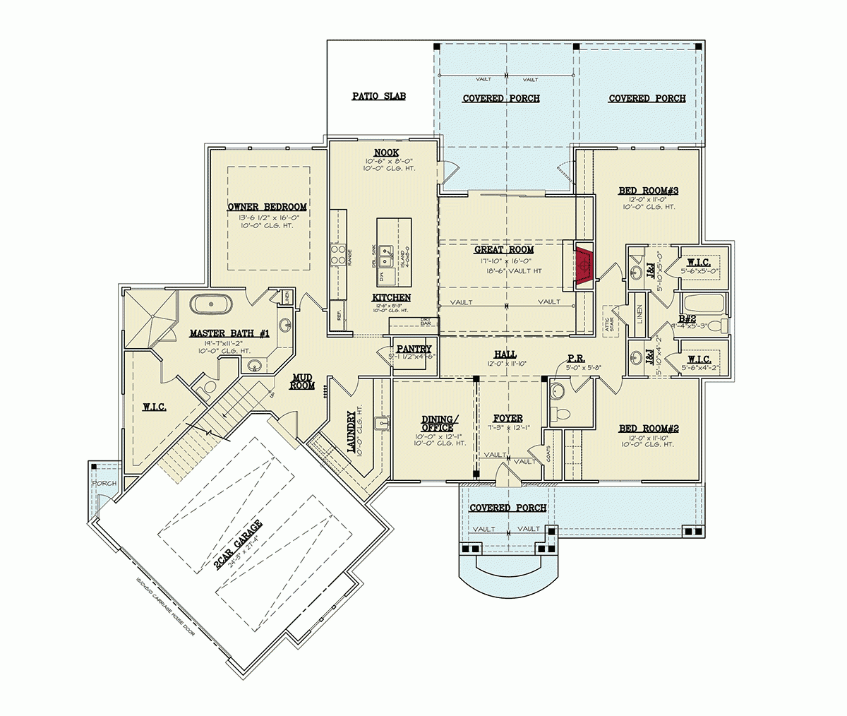 House Plan 72278 Ranch Style With 2341 Sq Ft 3 Bed 2 Bath