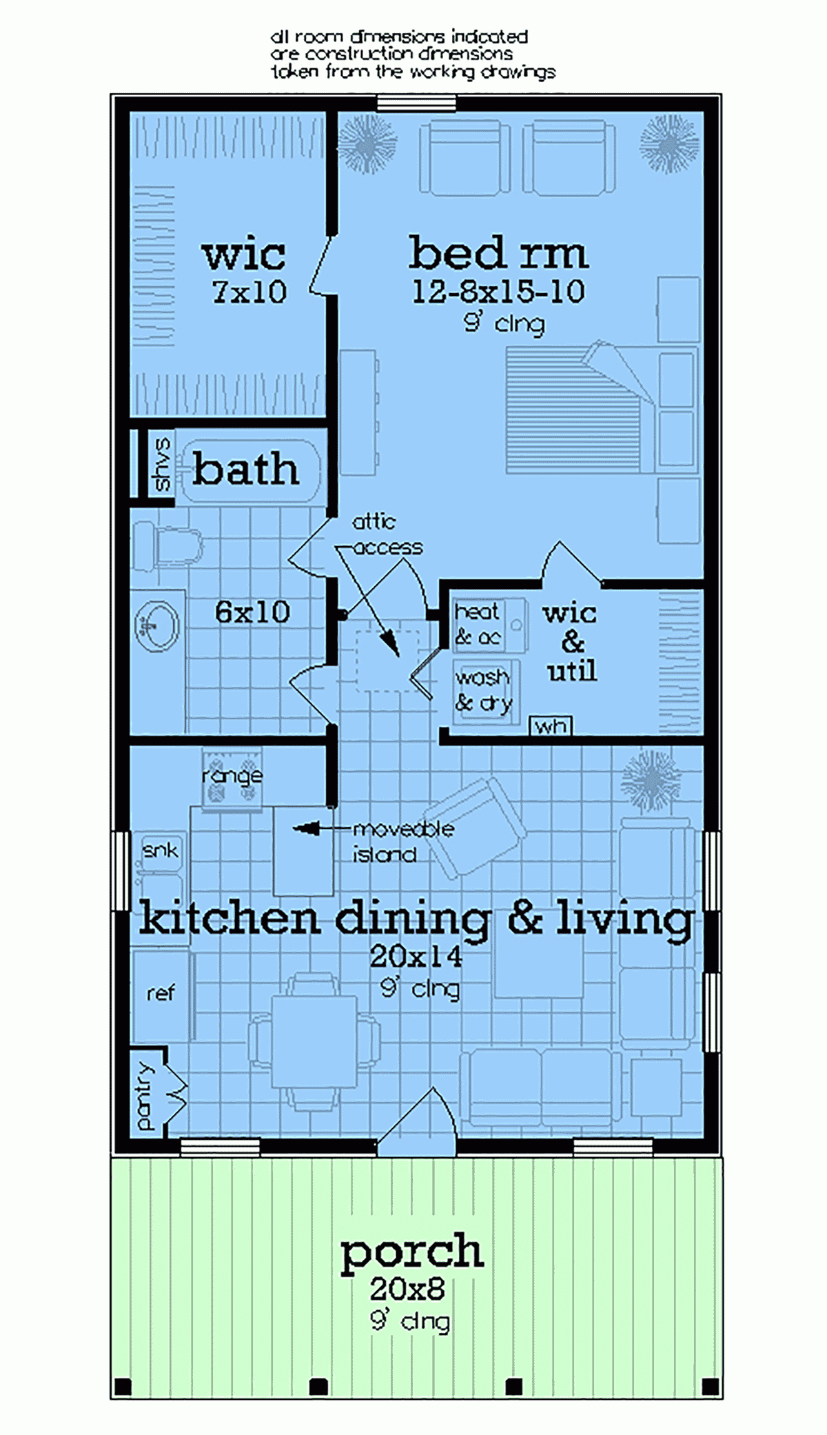 House Plan 76966 Southern Style With 700 Sq Ft 1 Bed 1 Bath House Plan 76966 Southern Style With 700 Sq Ft 1 Bed 1 Bath