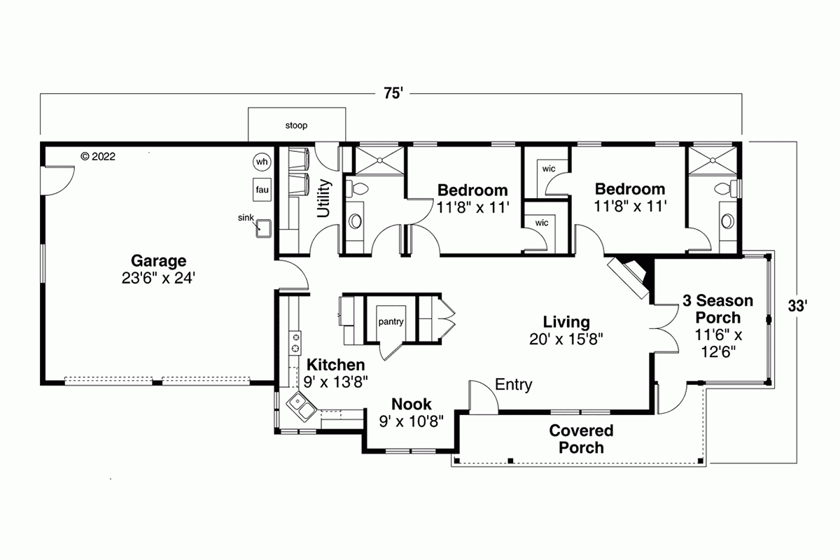 House Plan 78495 Traditional Style With 1258 Sq Ft 2 Bed 2 Ba House Plan 78495 Traditional Style With 1258 Sq Ft 2 Bed 2 Ba
