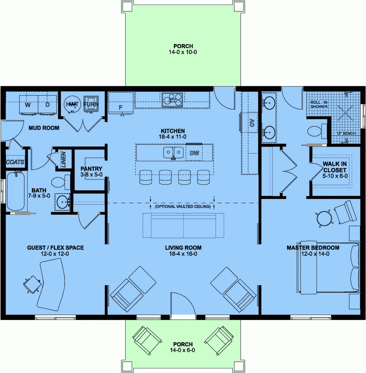 House Plan 80526 Ranch Style With 1232 Sq Ft 2 Bed 2 Bath House Plan 80526 Ranch Style With 1232 Sq Ft 2 Bed 2 Bath