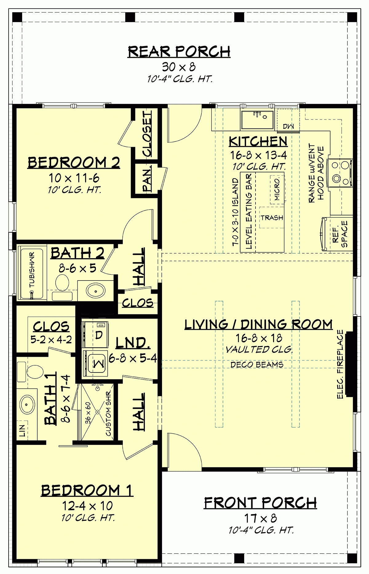 House Plan 80854 Traditional Style With 1064 Sq Ft 2 Bed 2 Ba House Plan 80854 Traditional Style With 1064 Sq Ft 2 Bed 2 Ba