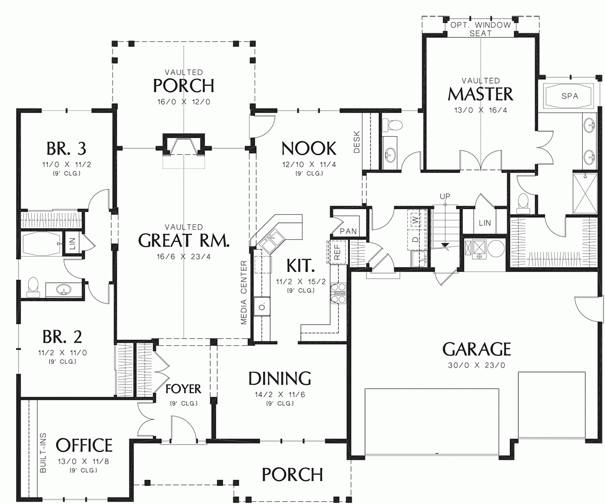 House Plan 81280 Ranch Style With 2373 Sq Ft 3 Bed 2 Bath 1