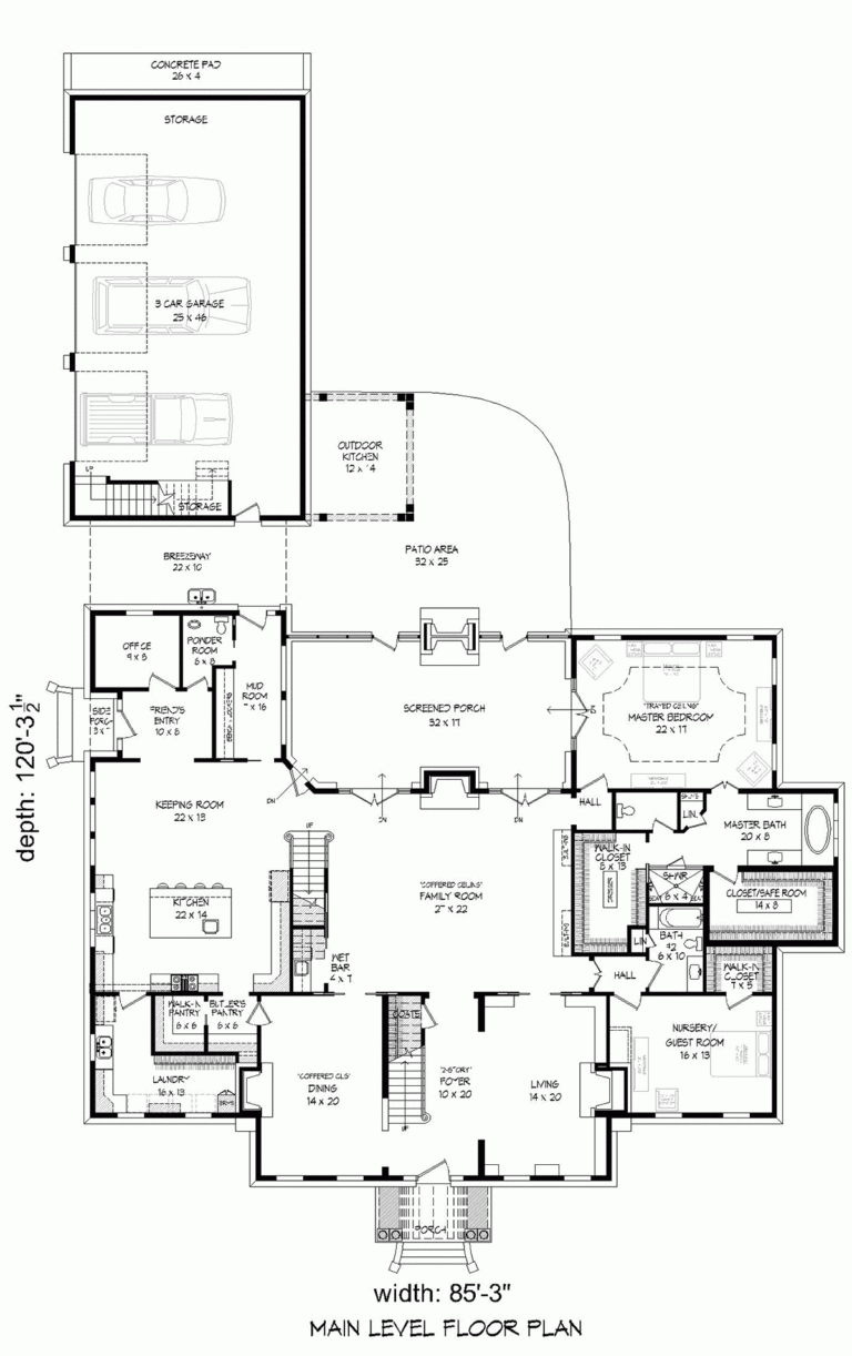 House Plan 81519 Plantation Style With 6400 Sq Ft 6 Bed 5 Bat