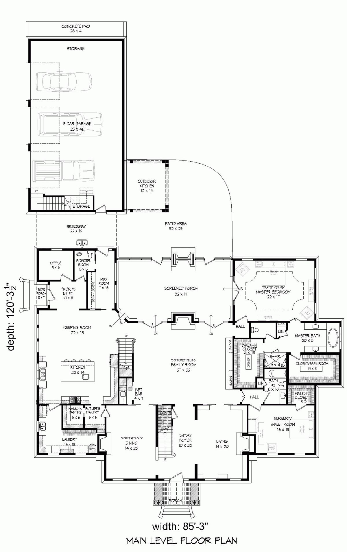 House Plan 81519 Plantation Style With 6400 Sq Ft 6 Bed 5 Bat