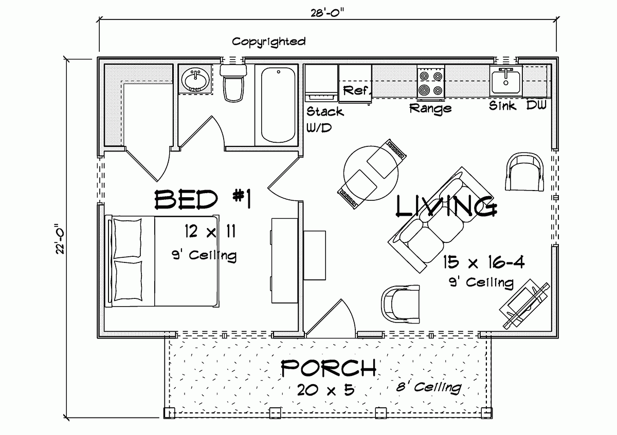 House Plans For 1 Bedroom Cottage