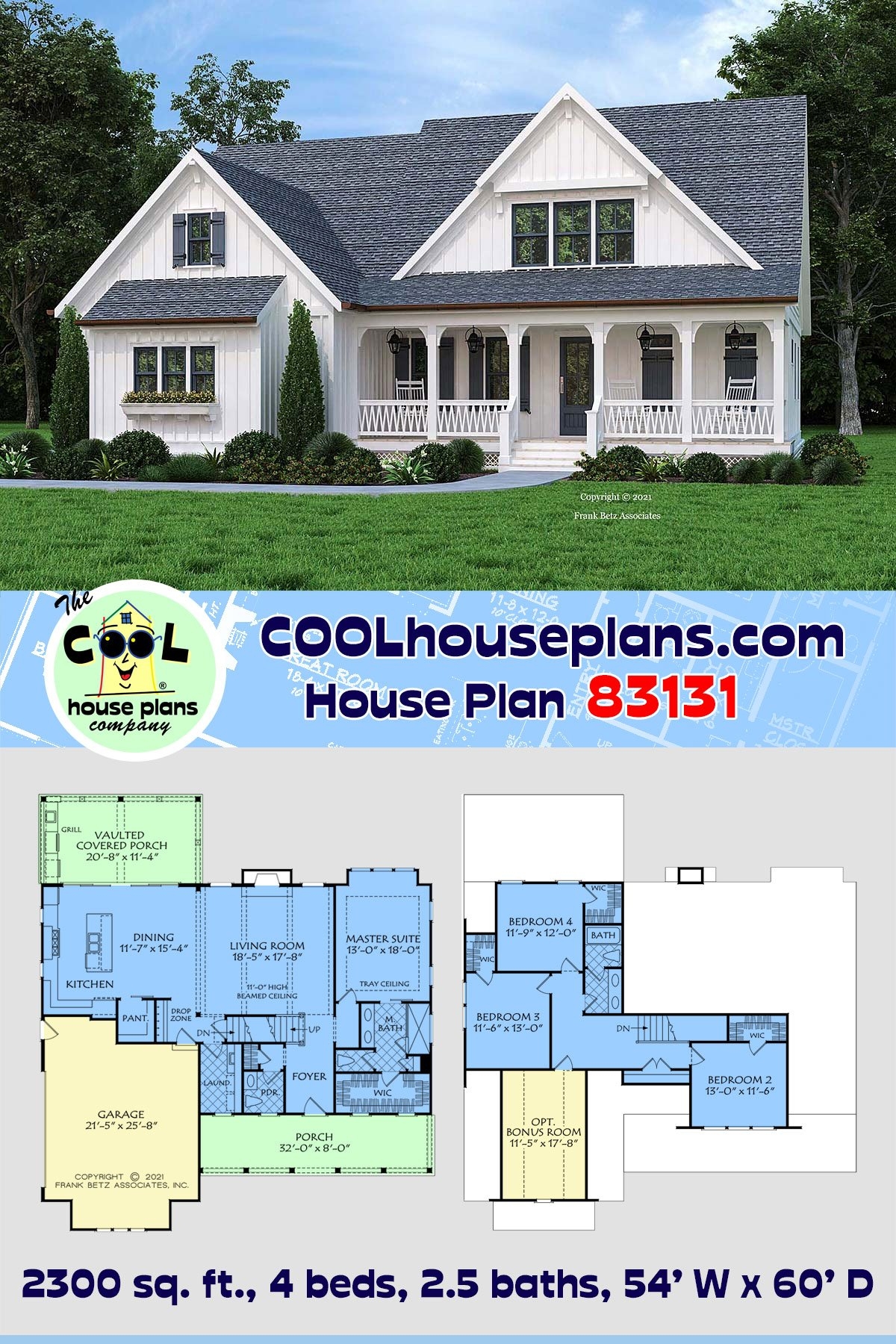 House Plan 83131 Traditional Style With 2300 Sq Ft 4 Bed 2 Ba