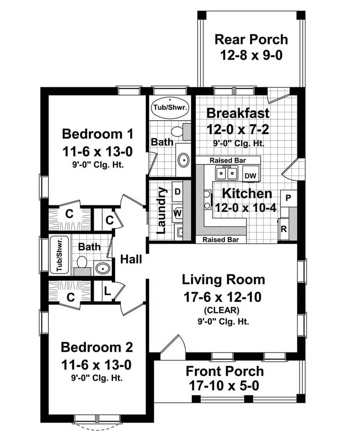 House Plan Gallery HPG 1100 1 100 Sq Ft 2 Bedroom 2 Bath 