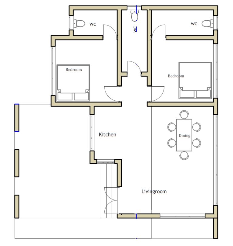 House Plan ID 19470 2 Bedrooms With 3144 1166 Bricks And 0 Corrugates