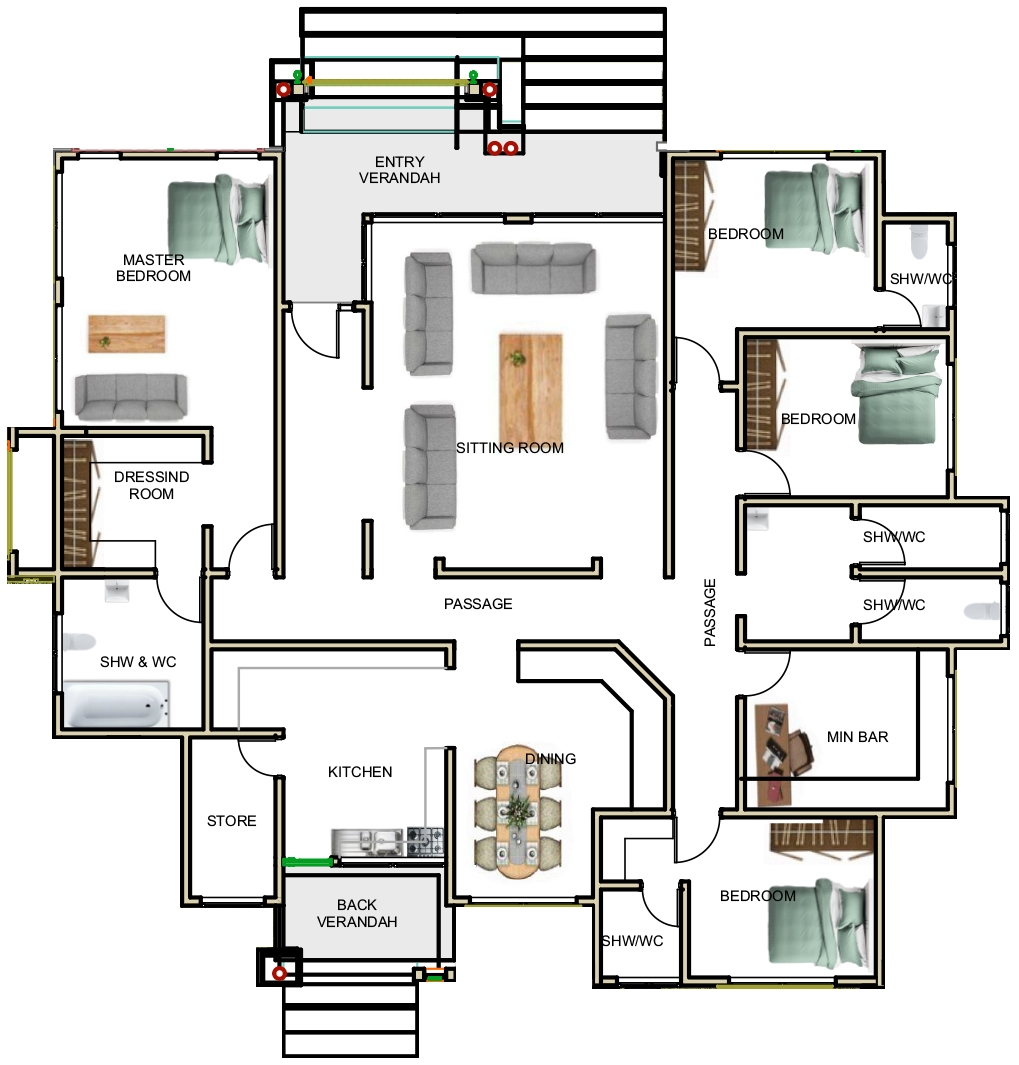 House Plan ID 26198 4 Bedrooms With 4547 2261 Bricks And 175 Corrugates House Plan ID 26198 4 Bedrooms With 4547 2261 Bricks And 175 Corrugates