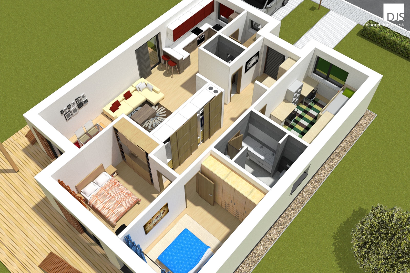 House Plans Bungalow O105 DJS Architecture House Plans Bungalow O105 DJS Architecture