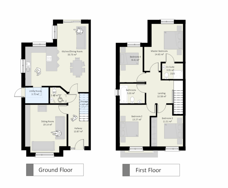 House Type B 4 Bed Semi Detached Floor Plans McCarthy 