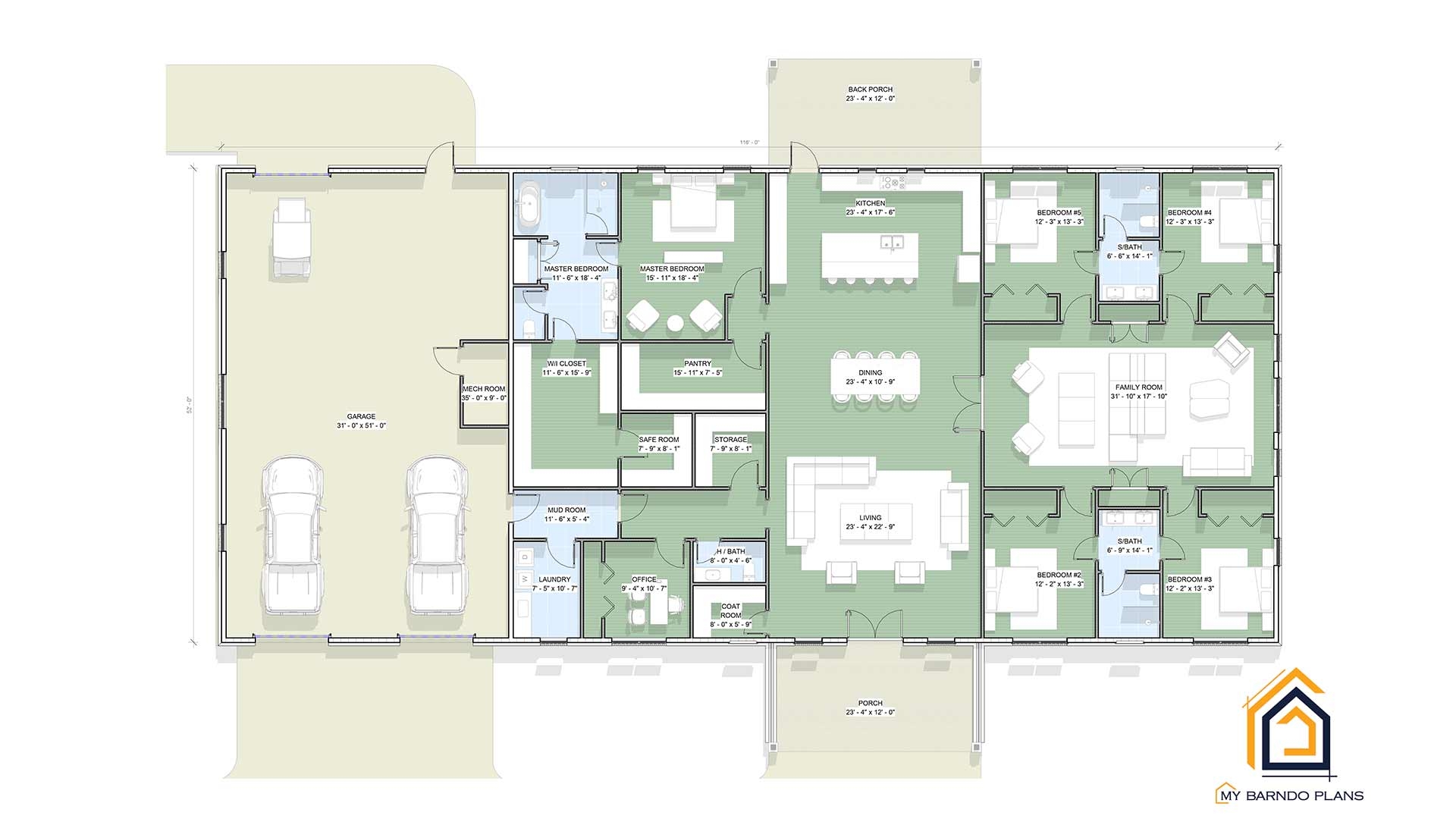 Liberty 5 Bedroom Barndominium Floor Plan My Barndo Plans Liberty 5 Bedroom Barndominium Floor Plan My Barndo Plans