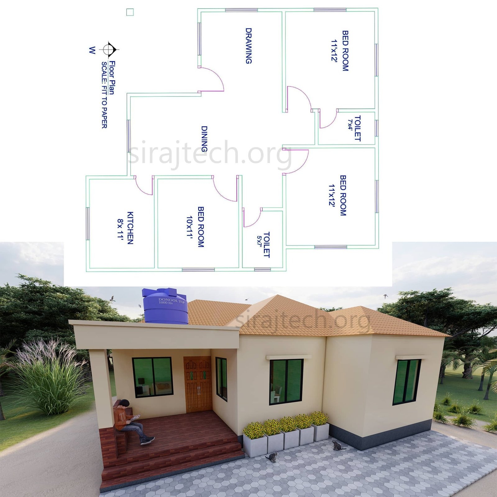 Low Budget Modern 3 Bedroom House Plans SIRAJ TECH Low Budget Modern 3 Bedroom House Plans SIRAJ TECH