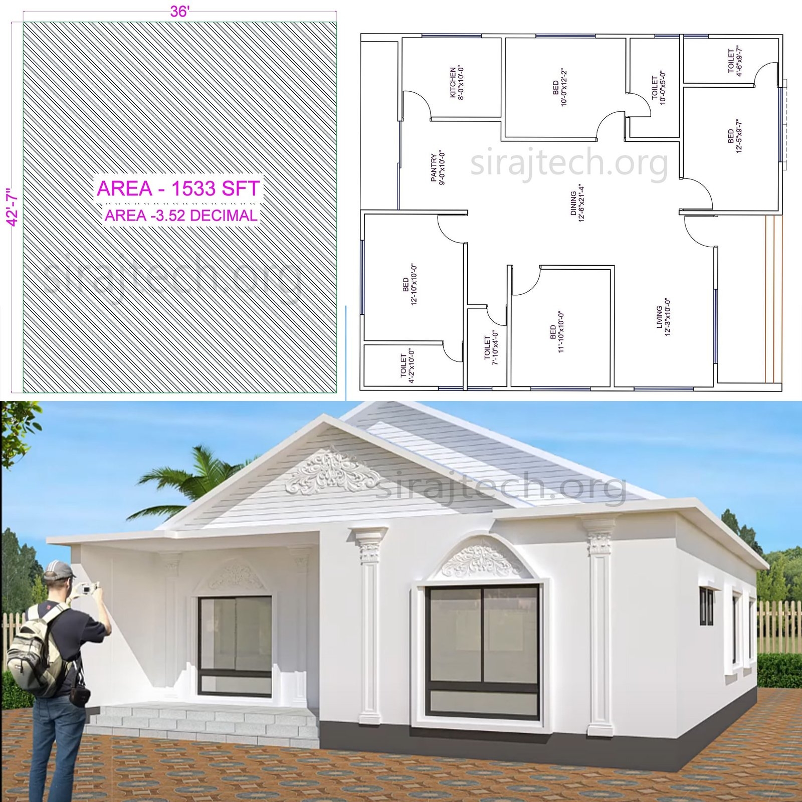 Low Cost Simple 4 Bedroom House Plans SIRAJ TECH
