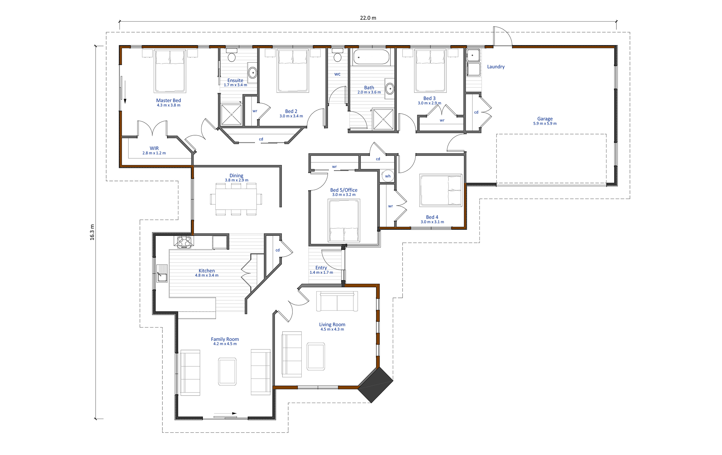McKenzie 5 Bedroom 2 Bathroom House Plan Latitude Homes McKenzie 5 Bedroom 2 Bathroom House Plan Latitude Homes