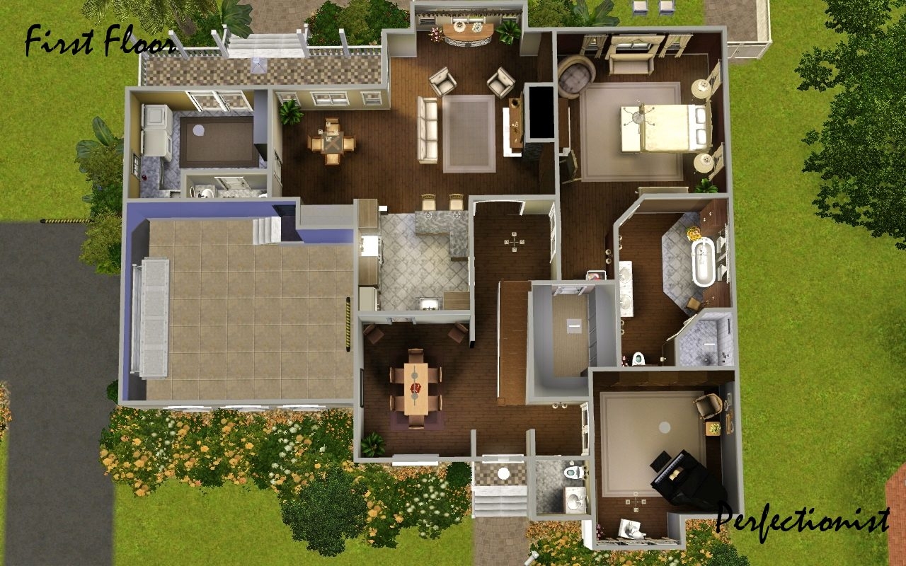 Mod The Sims 5 Bedroom Colonial Style House TS3 Remake Mod The Sims 5 Bedroom Colonial Style House TS3 Remake