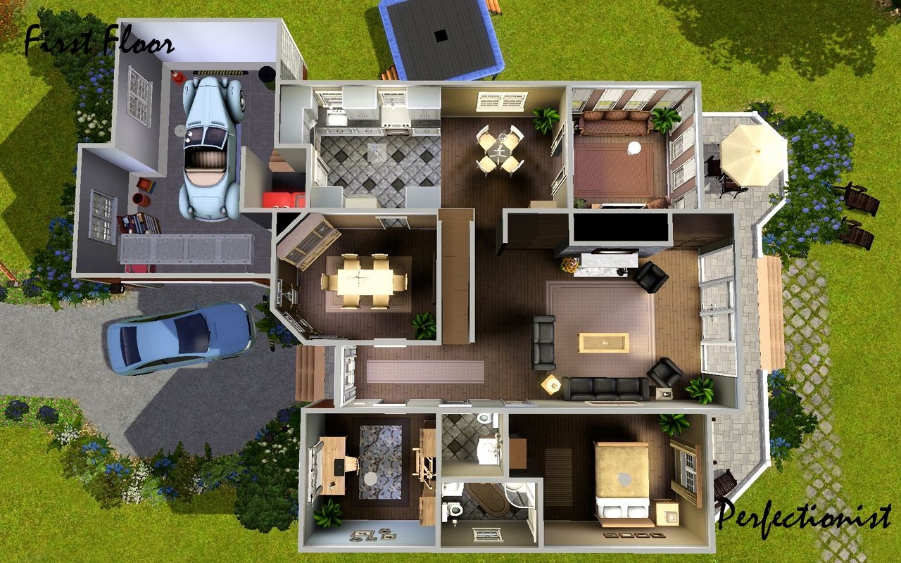 Mod The Sims 5 Bedroom European Style House TS3 Remake No CC Mod The Sims 5 Bedroom European Style House TS3 Remake No CC