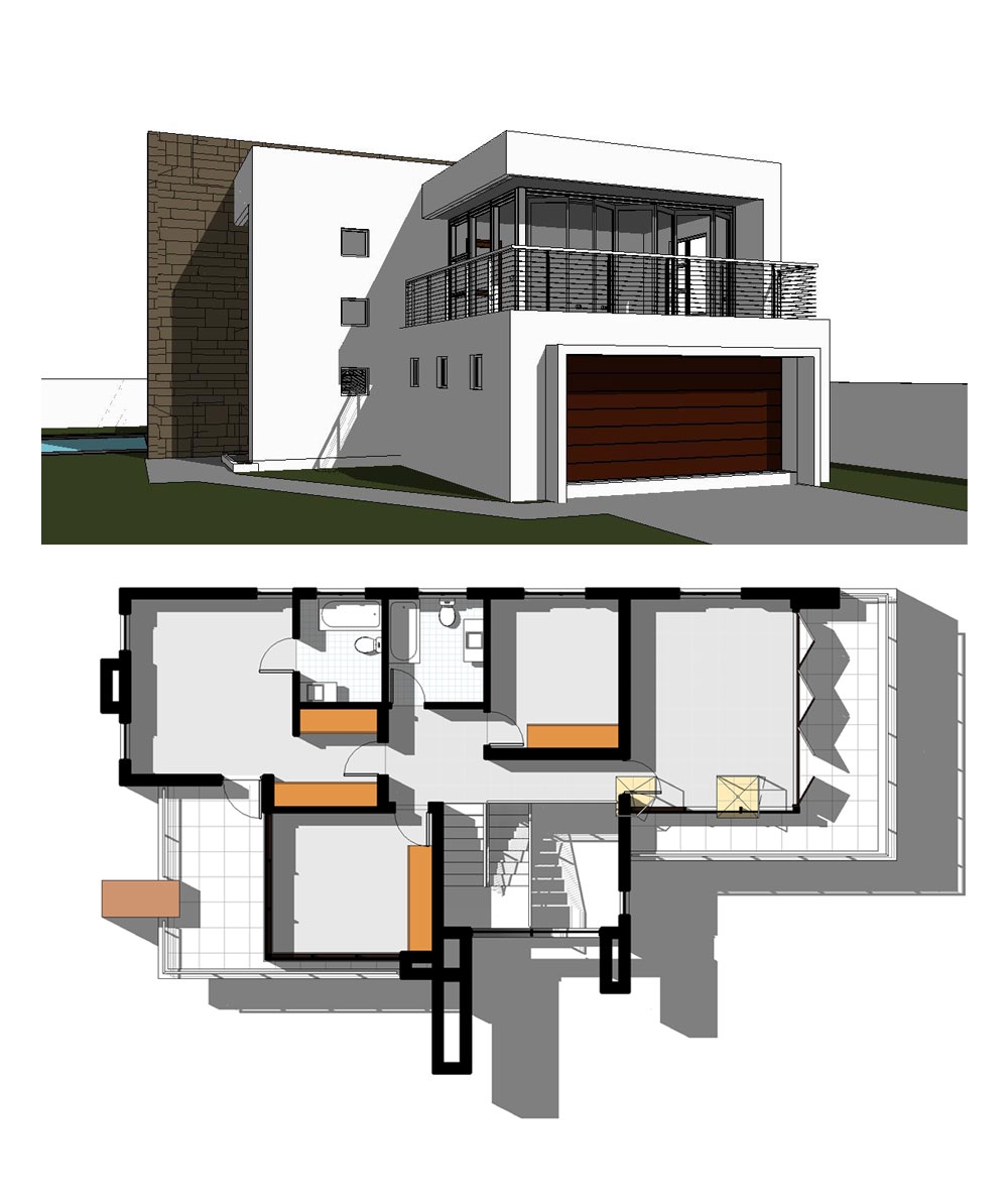 Modern 3 Bedroom Double Storey House Plan South Africa Nethouseplans