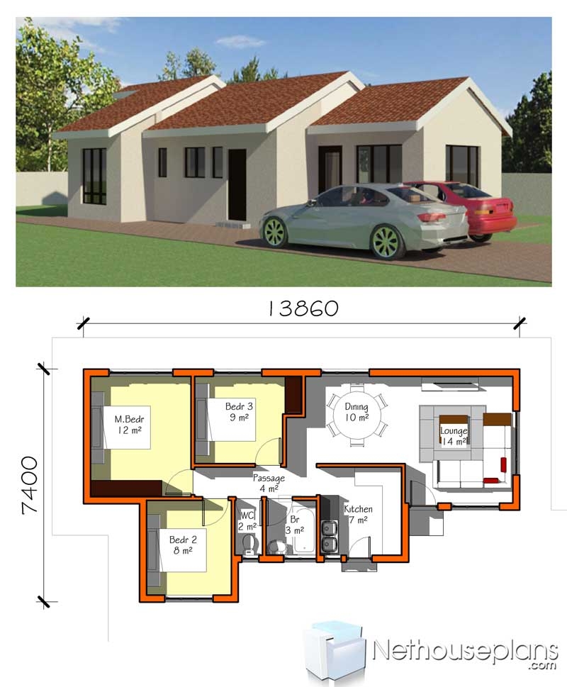 Modern 3 Bedroom House Plans PDF In South Africa Nethouseplans