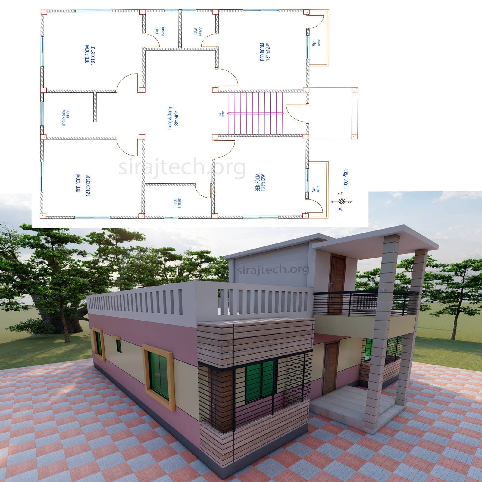 Modern 4 Bedroom House Plans SIRAJ TECH