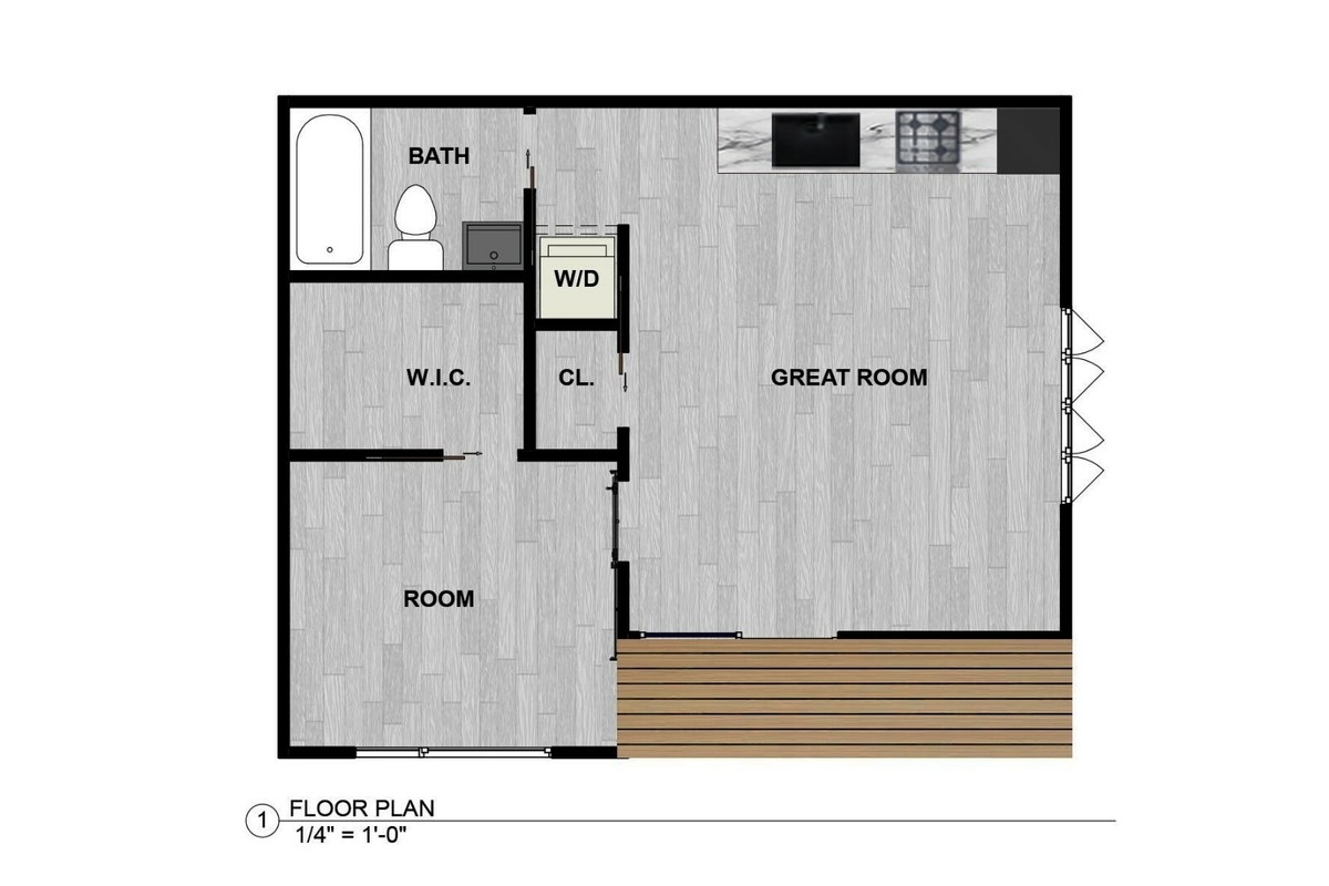 MODERN ADU TINY HOUSE FLOOR PLAN 24x20 1 BEDROOM 1 BATH 400 SF STUDIO MODERN ADU TINY HOUSE FLOOR PLAN 24x20 1 BEDROOM 1 BATH 400 SF STUDIO
