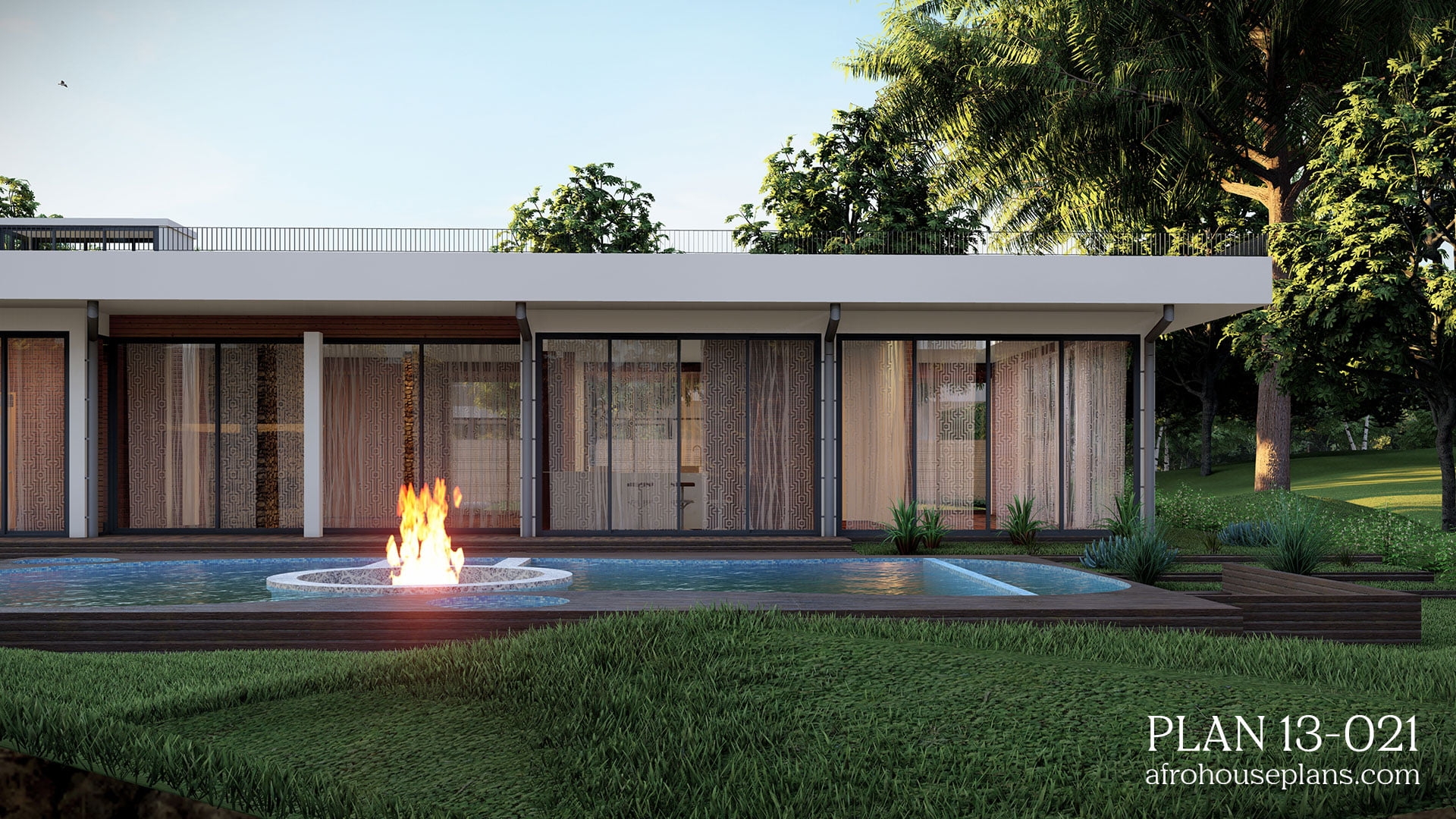 Modern Flat Roof House Plan 13 021 AfroHousePlans Modern Flat Roof House Plan 13 021 AfroHousePlans