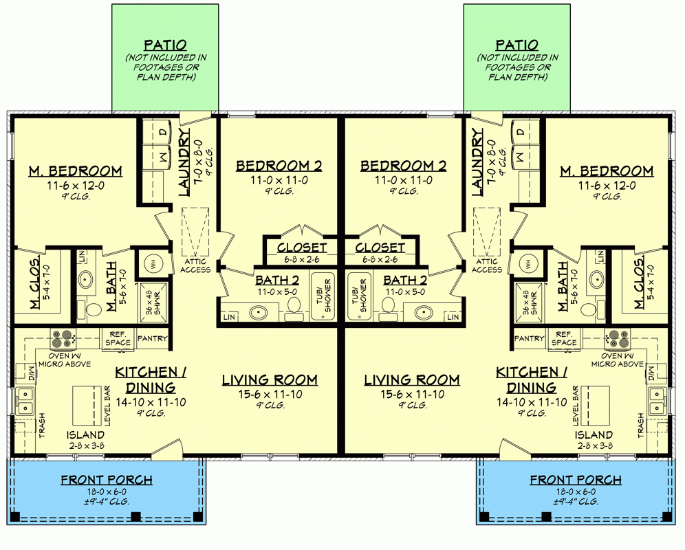 Two Bedroom Duplex House Plans Two Bedroom Duplex House Plans