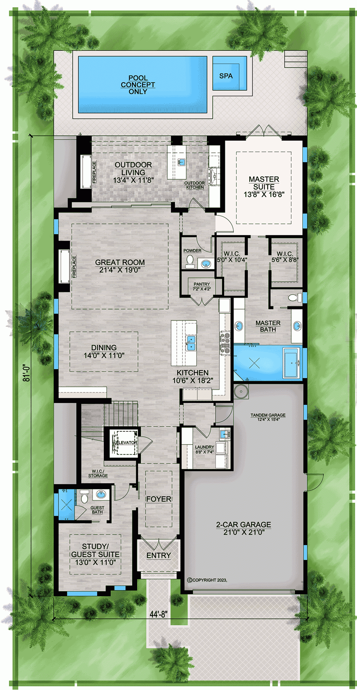 Narrow Lot Florida House Plan With 5 Bedrooms Narrow Lot Florida House Plan With 5 Bedrooms
