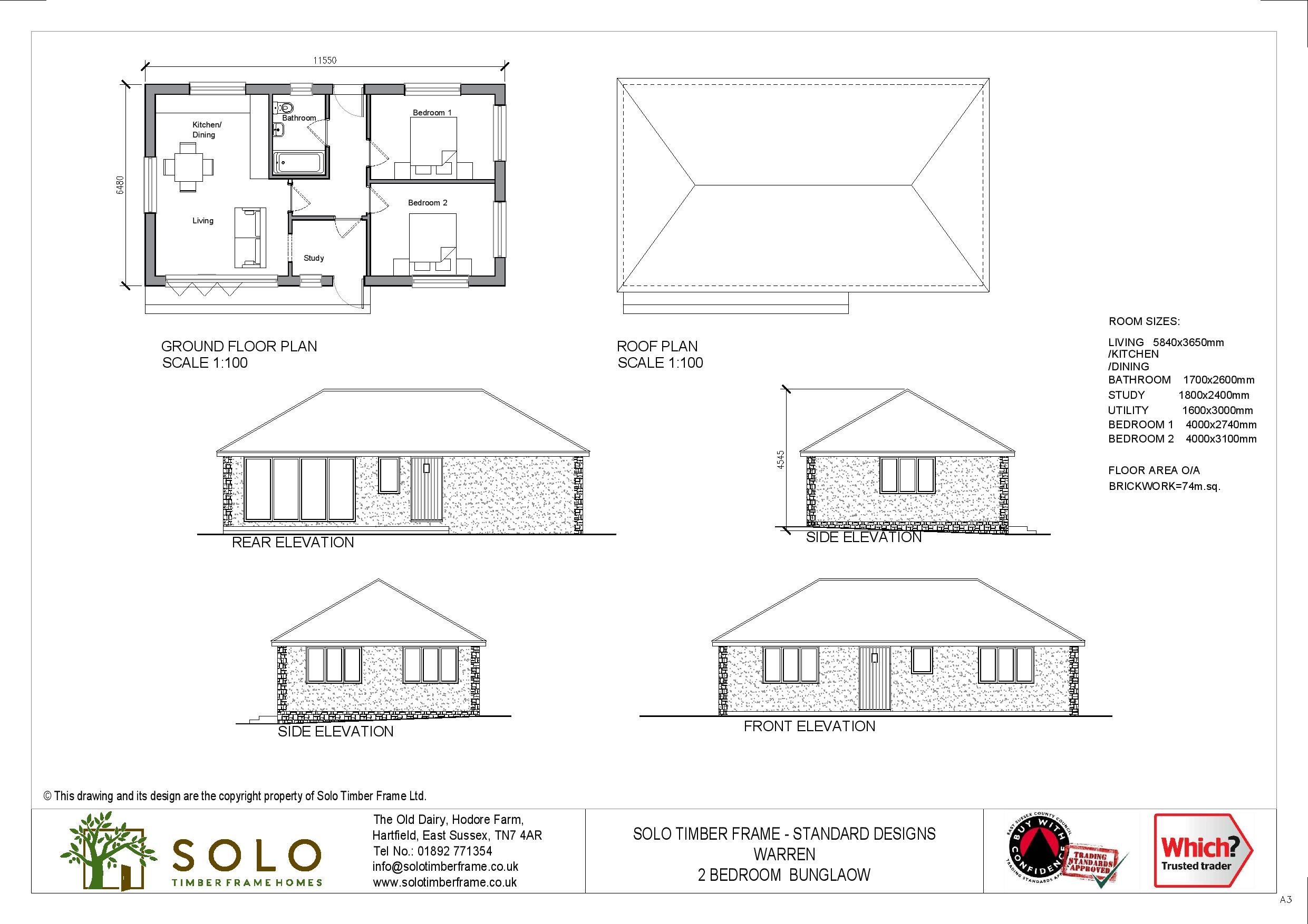 NEW DESIGN Warren 2 Bedroom Annexe Bungalow Designs Solo Timber Frame Homes