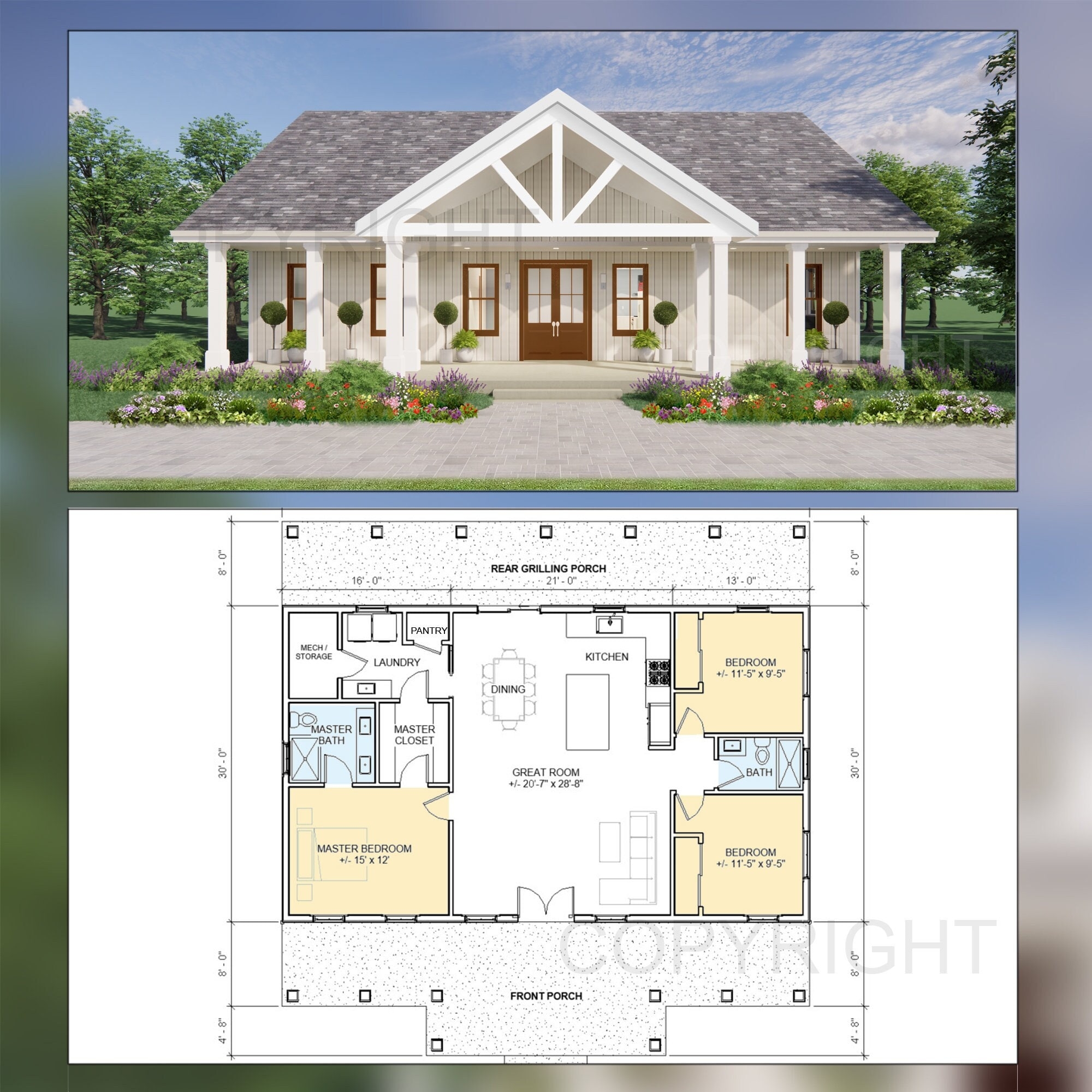 Oak Springs House Plans Open Plan Design Modern Farmhouse 3 