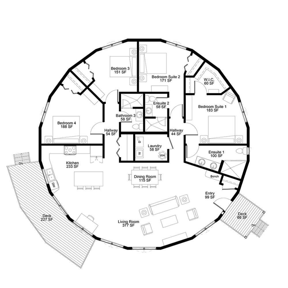 Oasis Floor Plan Custom Sphere Home Deltec Homes