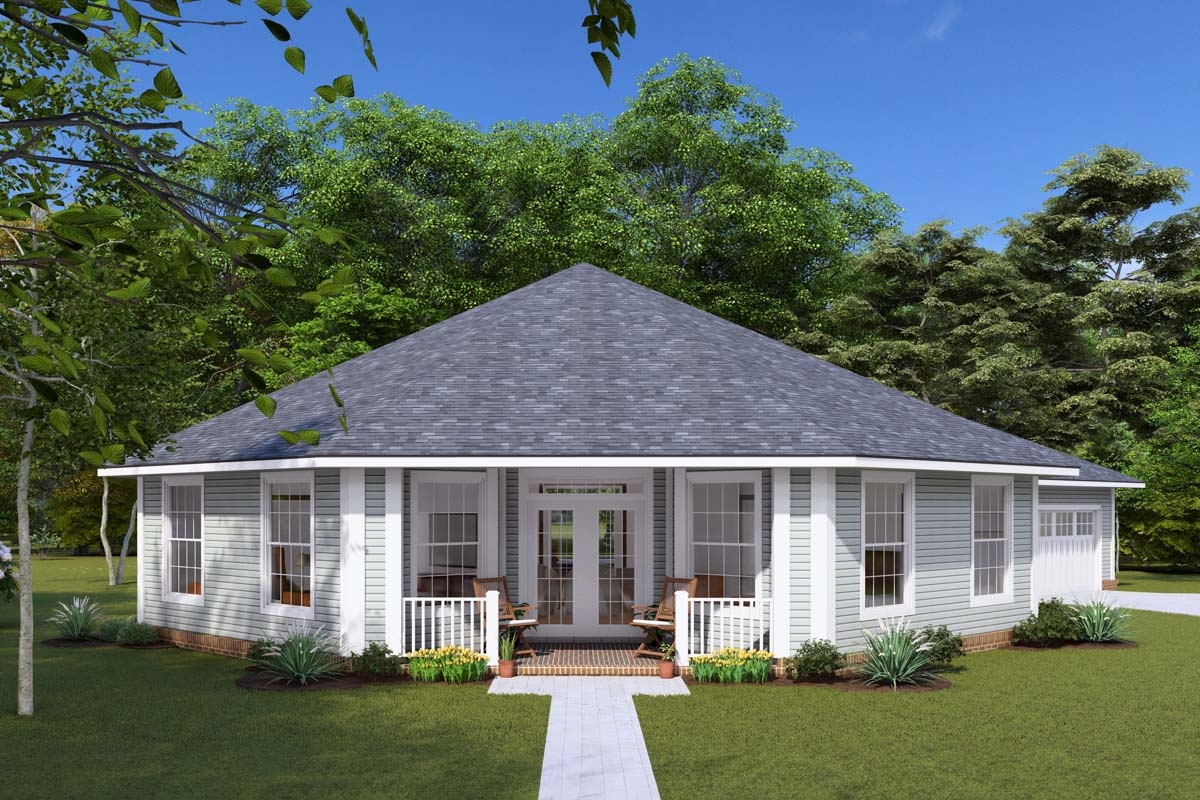 Octagonal Cottage Home Plan 1793 Sq Ft 42262WM Architectural 