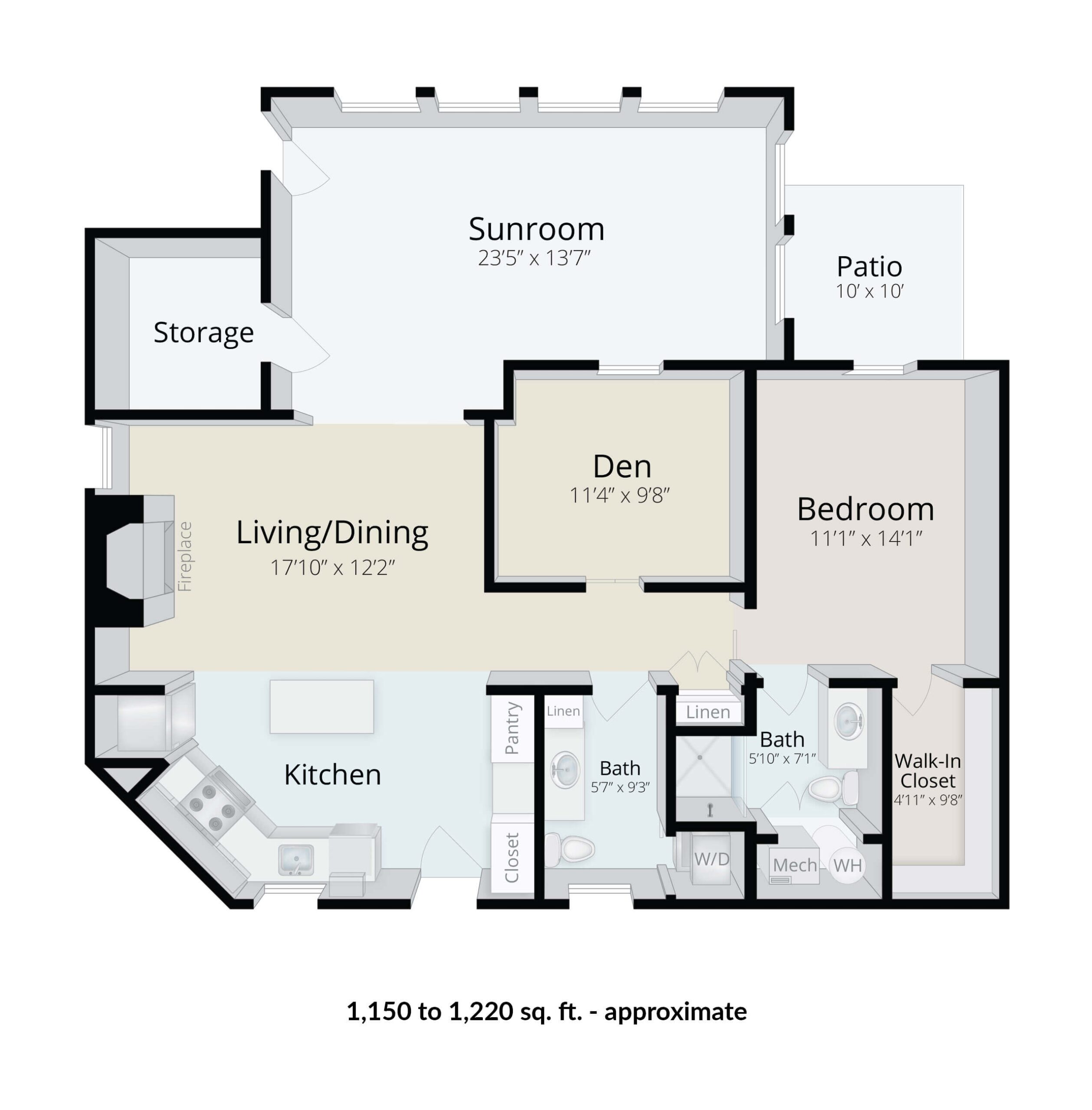 One Bedroom Apartment With Den U0026 Sunroom Foulkeways At One Bedroom Apartment With Den U0026 Sunroom Foulkeways At