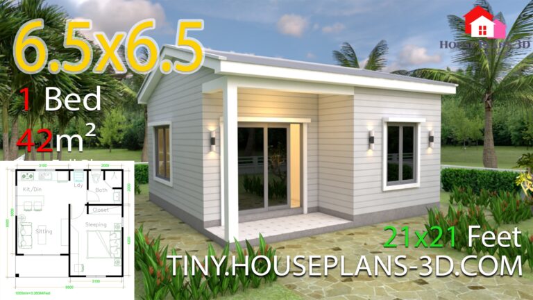 One Bedroom House Plans 21 21 Feet 6 5 6 5m Tiny House Plans