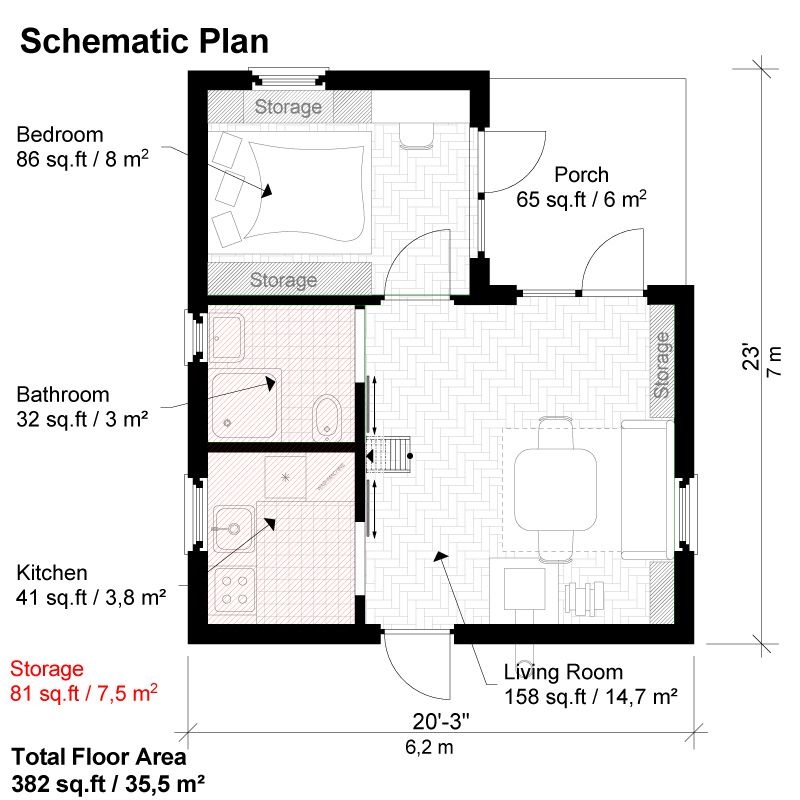Two-Story One Bedroom House Plans Two-Story One Bedroom House Plans