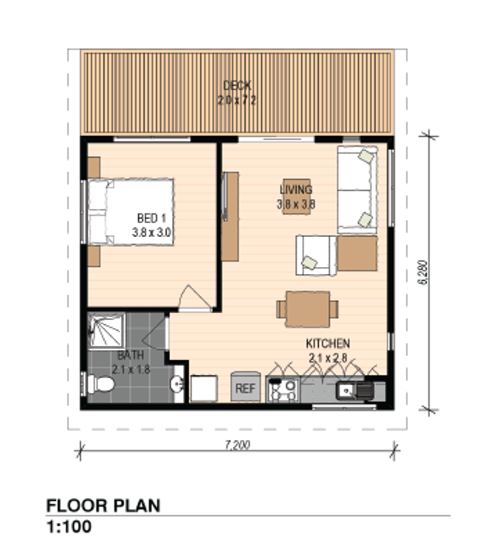 One Bedroom Kit Home Floor Plans Insert Logo