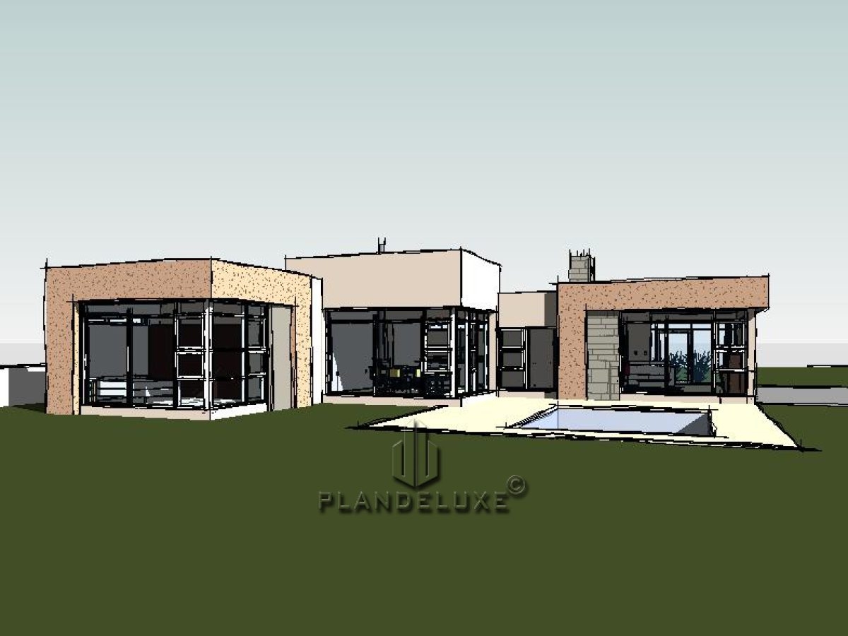 One Story Luxury Modern 3 Bedroom House Plan Plandeluxe One Story Luxury Modern 3 Bedroom House Plan Plandeluxe