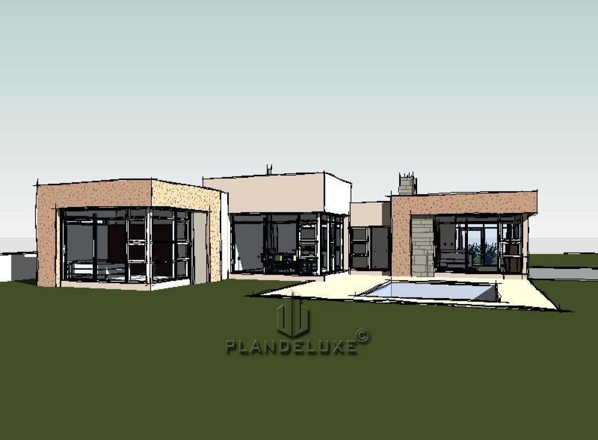 One Story Luxury Modern Bedroom House Plan Plandeluxe