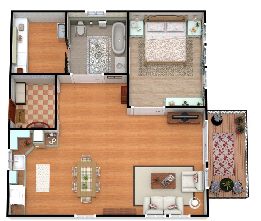 One Story Retirement Small House Floor Plan One Story Retirement Small House Floor Plan