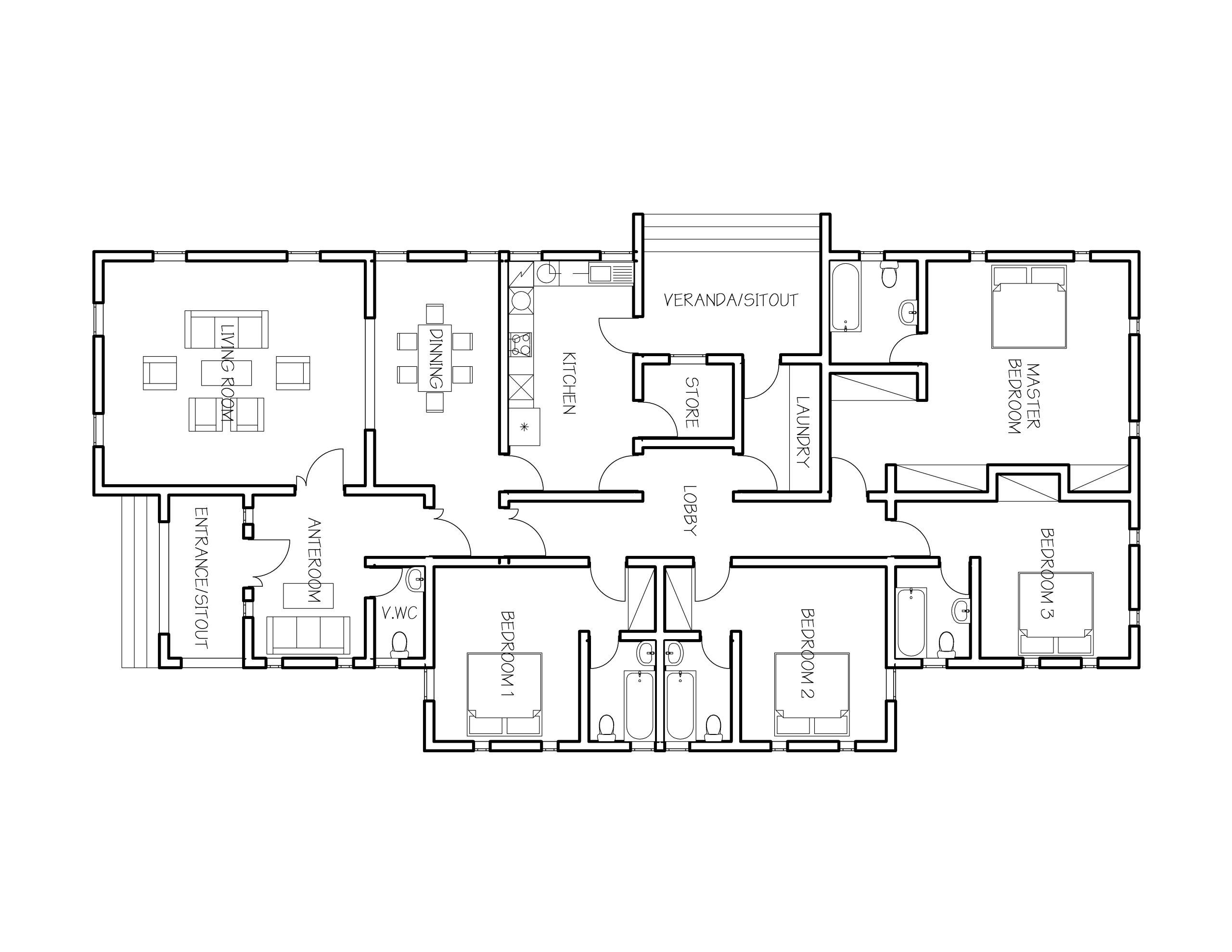 Outstanding 4 Bedroom Bungalow Floor Plan Sample Outstanding 4 Bedroom Bungalow Floor Plan Sample