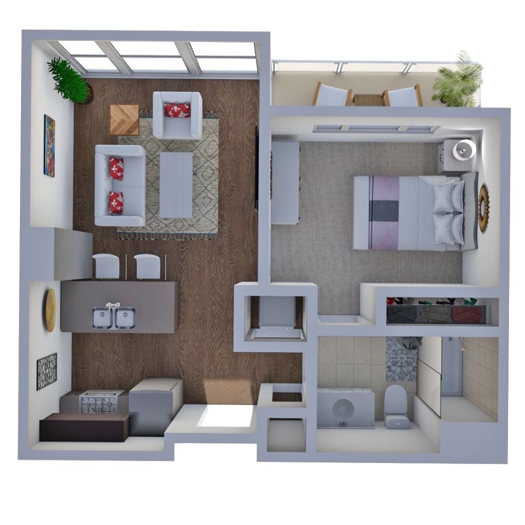 Ovation 309 Floor Plan C One Bedroom Apartment Madison