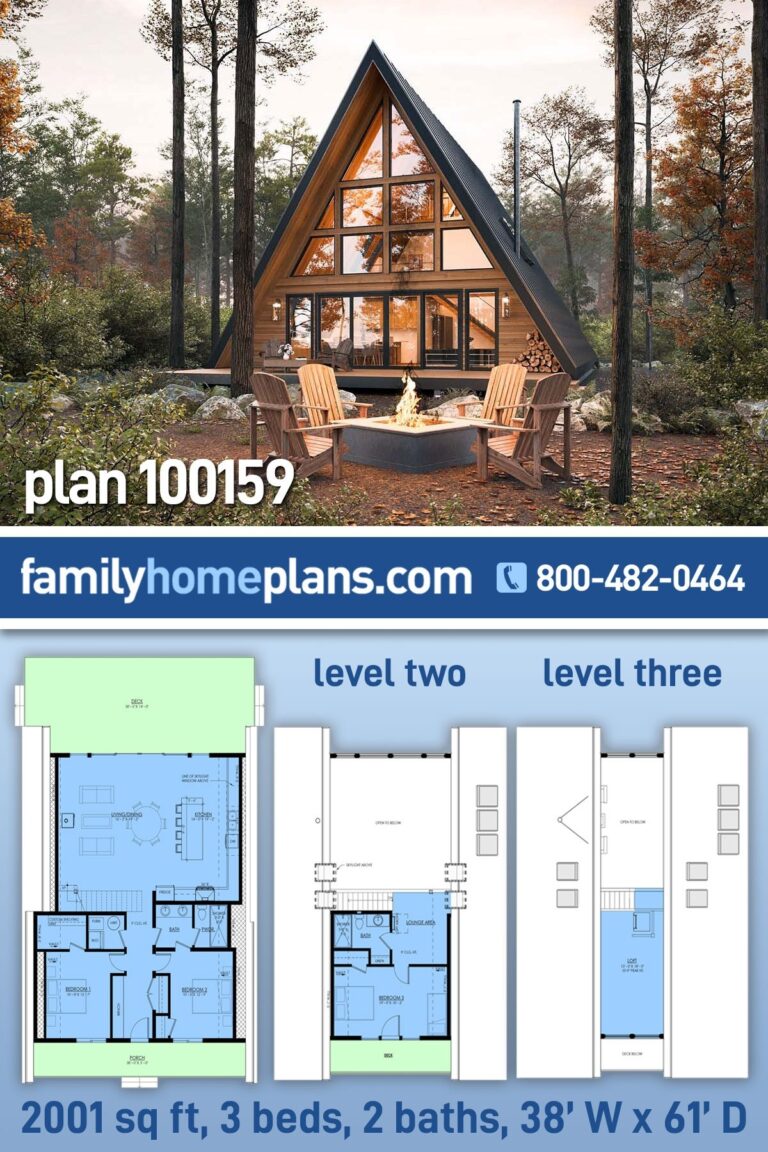 Plan 100159 Contemporary A Frame Style With 3 Beds 2 Baths And