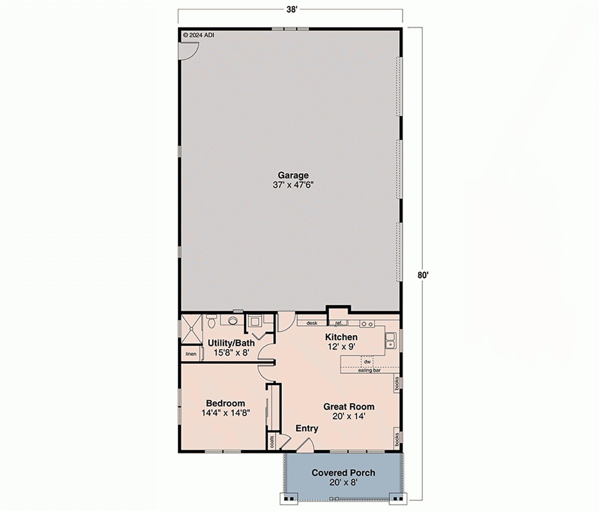 Plan 100801 Craftsman Style With 1 Bed 1 Bath 6 Car Garage Plan 100801 Craftsman Style With 1 Bed 1 Bath 6 Car Garage