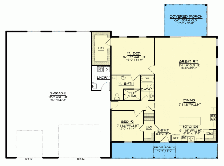 Plan 135109GRA 2 Bed Barndominium With Oversized Garage Workshop 1783 Sq Ft